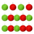thumbnail image 1 of PEONAVET Furry Christmas Ball, 14 Pcs Plush Red and Green Christmas Ball Ornaments Set Hanging Decorative Xmas Tree Decoratins, 1 of 2