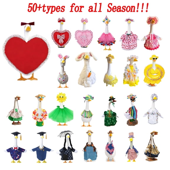 PEONAVET Halloween Porch Goose Outfits Porch Goose Clothes for 23 Inch Lawn Statue Seasonal Fall Goose Costume for Garden Yard Patio Party Decoration