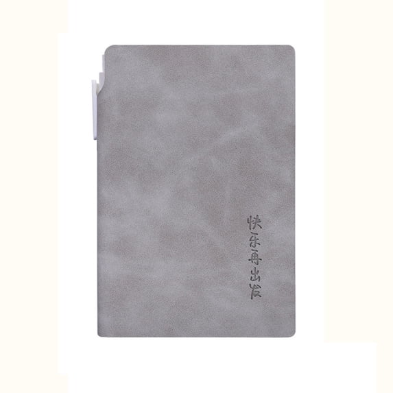 PEONAVET Journaling Notebooks, Mini Pocket Notebook with Pen A7 Faux Leather Hardcover Writing Journal for Work, Home, (5.12*3.54In, Gray)