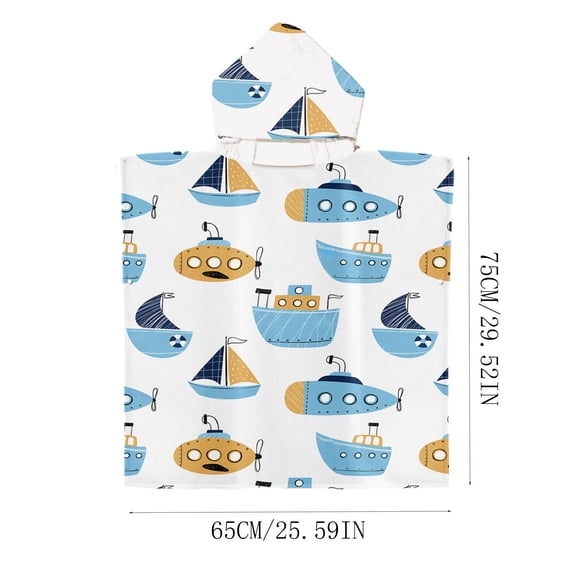 PEONAVET Kids Hooded Bath Towel, Large Bath Towels for Boys and Girls, Cute Cartoon Printed Bath Towel, Beach | Pool | Bath | Swim Towels for Baby Kids Ages 0-8
