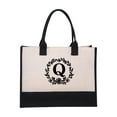 thumbnail image 1 of PEONAVET Large Beach Tote Bag for Woman, Embroidery Letter Canvas Travel Totel Bag, Personalized Shoulder Handbag for Wedding, Birthday, Beach, Summer Holiday, 1 of 1