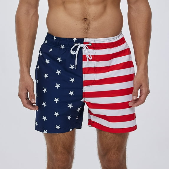 PEONAVET Men's Swim Trunks American Flag Quick Dry Board 4th of july Shorts for Men Newspaper Beach Bathing Suits for Surfing, Rafting, Fishing, Hiking, Party Shorts - Summer Savings Clearance