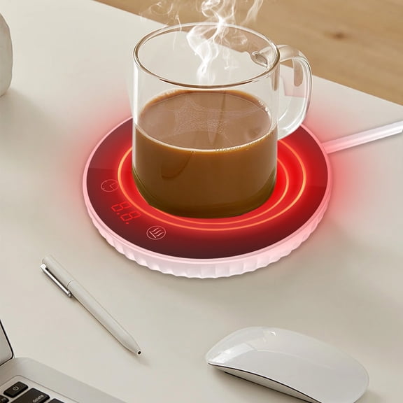 PEONAVET Mug Warmer Coffee Cup Warmer- Smart Cup Warmer For Desk Beverage Warmer With 2 Temperature Settings- Auto Shut Off For Home Office Use Get 50% Off