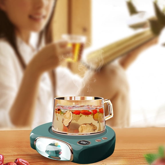 PEONAVET Mug Warmer Intelligent Constant Warmth Coat Cushion Automatic Heating Cushion Base Feel Insulation Warming Cushion Not Picky Cups Large Screen Display Christmas Gifts