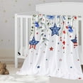 thumbnail image 1 of PEONAVET Patriotic Blanket, 39×28 In Red White Blue Stars Throw Blanket for Couch, Soft Plush Lightweight Blanket for Independence Day Gifts, 1 of 6