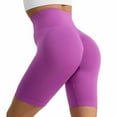 thumbnail image 1 of PEONAVET Purple Bikers Shorts for women – 8" Compression High Waisted Tummy and Control for GRunning Workout Athletic Yoga Shorts - Summer's Top Trends, 1 of 3