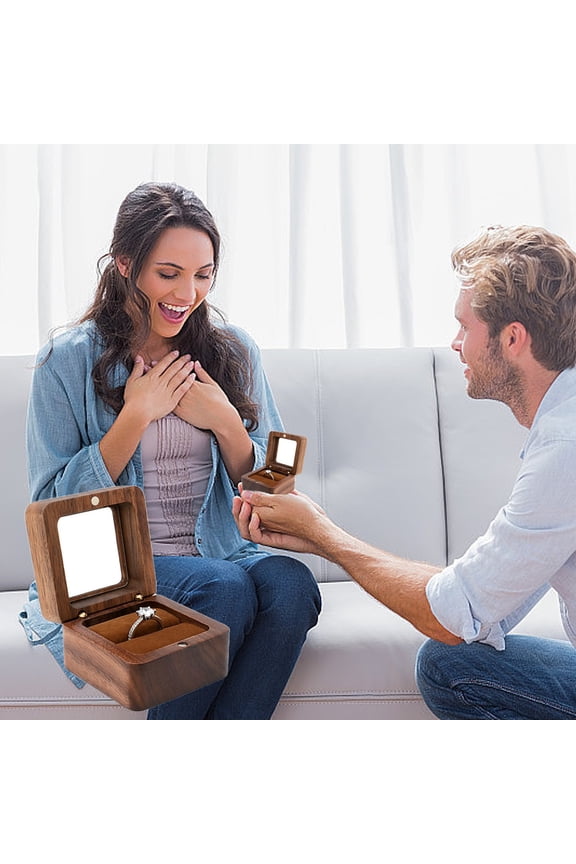 Ring BoxRing Box Jewelry Box Wooden Ring Box Engagement Ring Box With 1 Slot Wedding Ring Box For Ring Elegant And Retro Ring Box For Wedding Proposal