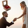 thumbnail image 1 of PEONAVET Ring BoxRing Box Jewelry Box Wooden Ring Box Engagement Ring Box With 1 Slot Wedding Ring Box For Ring Elegant And Retro Ring Box For Wedding Proposal, 1 of 7