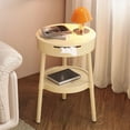 thumbnail image 1 of PEONAVET Round Side Table, 2-Tier Small End Table Corner Table Sofa Bedside Table for Living Room Bedroom(Beige), 1 of 6
