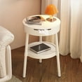 thumbnail image 1 of PEONAVET Round Side Table, 2-Tier Small End Table Corner Table Sofa Bedside Table for Living Room Bedroom(White), 1 of 6