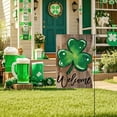thumbnail image 1 of PEONAVET St. Patrick's Day Garden Flag HangingGreen Shamrocks Yard Flag for Background Outdoor Courtyard Hanging Double Layer Flag, 1 of 5