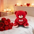 thumbnail image 1 of PEONAVET Stuffed Teddy Bear, Cute Plush Bear with Heart, 11.8" Valentines Teddy Bear Gifts for Bear for Valentines Day, Anniversary, Birthday, 1 of 9