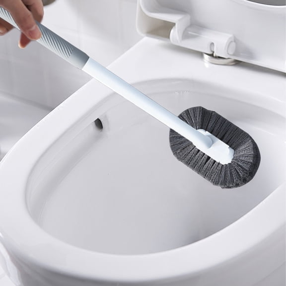 PEONAVET Toilet Brush for Bathrrom, heavy duty Toilet Cleaner Scrubber with Curved Bristle for Dead Corner Clean, Bathroom Clean Tool（Gray）