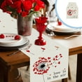 thumbnail image 1 of PEONAVET Valentine Table Runner, Red Heart Printed Table Flag Anniversary Kitchen Dining Table Decoration for Home Party Decor, 1 of 6