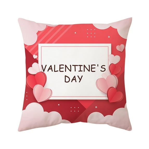 PEONAVET Valentine's Day Throw Pillow Covers 18 x 18 Inch Holiday Pillow Case for Sofa Couch Home Cushion Decoration 1 Pack