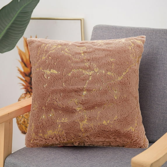 PEONAVET Velvet Decorative Throw Pillow Covers, 18×18 Soft Solid Square Cushion Case, Marble Pattern Pillow Case for Couch Sofa Bed Home Decoration(Wine)