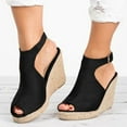thumbnail image 1 of PEONAVET Wedge Sandals for Women Platform High Heels Ankle Strap n Flatforms Comfortable Summer Wedding Shoes, 1 of 4