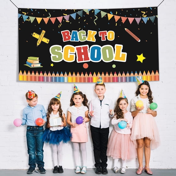 PEONAVET Welcome Banner, Starting Season Backdrop Banner Decorations, Large Fabric Banner Background Decorations for Classroom Office Photo Backdrop(59*35In)
