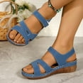 thumbnail image 1 of PEONAVET Women's Fashion Casual Summer New Hollow Wedge Heel Beach Thick-Soled Sandals, 1 of 6