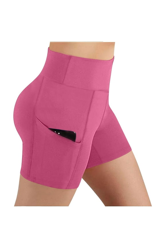 PEONAVET Women's High Waist Biker Shorts with Pockets Tummy and Control Workout GAthletic Running Yoga Shorts;Fashion Womens Yoga Leggings Fitness Running GLadies Solid Pants