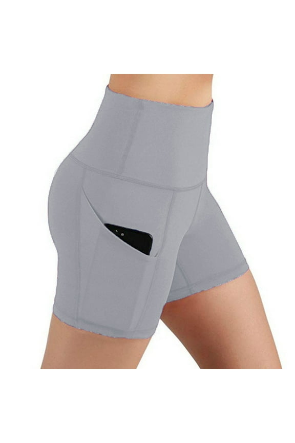 Women's High Waist Biker Shorts with Pockets Tummy Control Workout Gym Athletic Running Yoga Shorts;Fashion Womens Yoga Leggings Fitness Running Gym Ladies Solid Pants