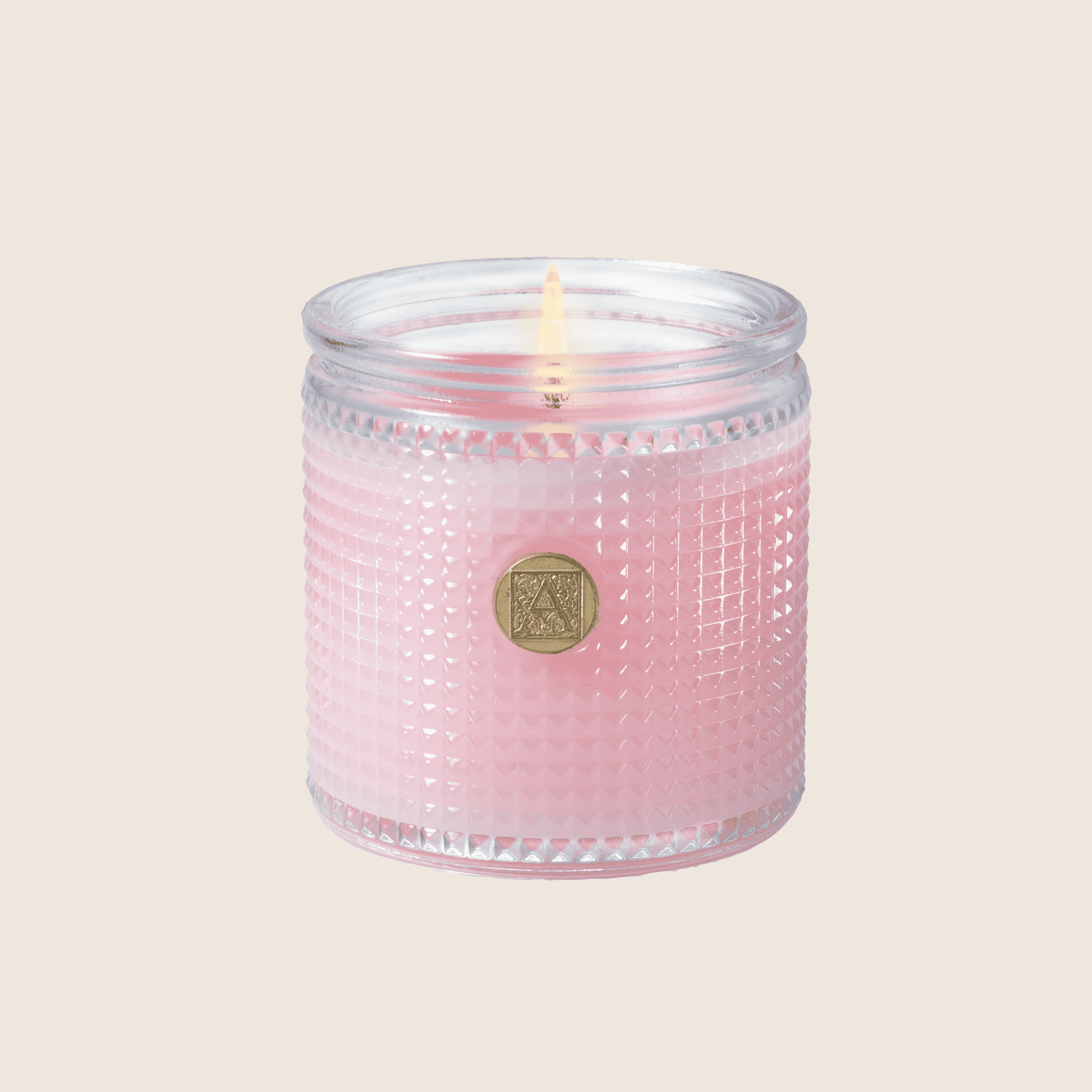 PEONY PETALS Aromatique Textured Glass 6 oz Scented Jar Candle