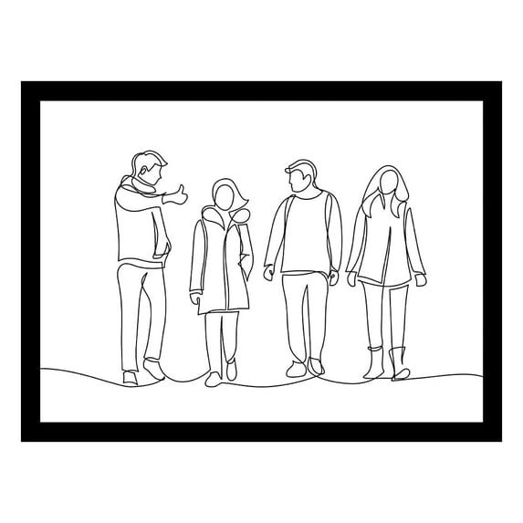 PEOPLE LINE ART Framed Print