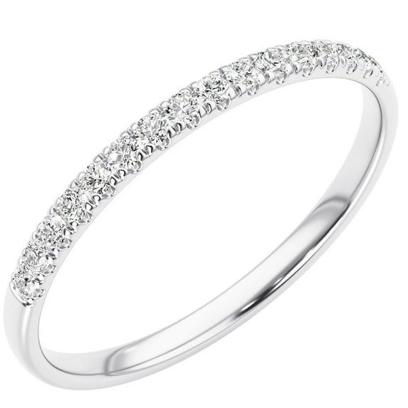 PEORA 14K White Gold Lab Grown Diamond Half-Eternity Band, 1/4 Carat, F-G Color, VS Clarity, Bridal Wedding Anniversary 1.6mm Ring, Size 6