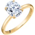 thumbnail image 1 of PEORA 2 Carats Brilliant Oval Moissanite Engagement Ring for Women 14K Yellow Gold, Petal Solitaire Design, D-E Color, VVS Clarity, Size 7, 1 of 5