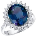 thumbnail image 1 of PEORA 6.75 Carats Created Alexandrite Lab Grown Diamond Ring in 14K White Gold, Color-Changing Oval Shape, Size 4.5, 1 of 5