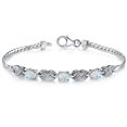 thumbnail image 1 of PEORA Created White Fire Opal Infinity Bracelet for Women 925 Sterling Silver, 1.25 Carats total, Oval Shape 6x4mm, 7.50 inch length, 1 of 6