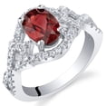 thumbnail image 1 of PEORA Garnet Lace Ring for Women 925 Sterling Silver, Genuine Gemstone, 1.50 Carats Oval Shape 8x6mm, Size 8, 1 of 3