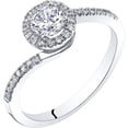 thumbnail image 1 of PEORA Solid 14K White Gold Bridal Engagement Ring for Women, Swirl Solitaire, 0.75 Carat total, Round Brilliant Cut, F-G Color, VVS Clarity, Size 9.5, 1 of 2