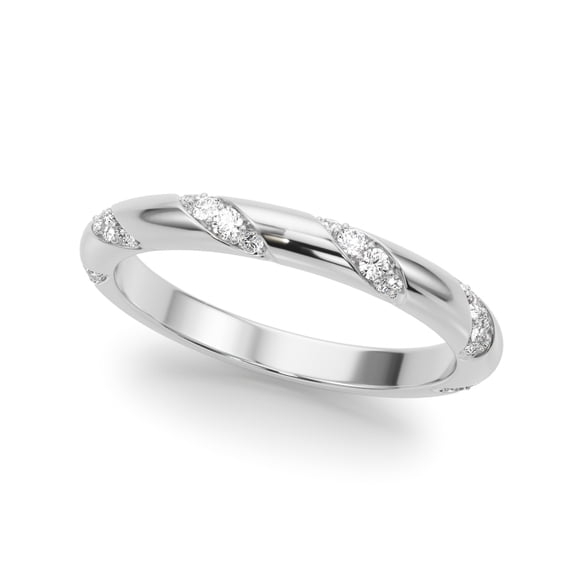 PEORA Solid 18K White Gold Stacking Ring , 0.20 Ct Lab Grown Diamond for Women , 1.2mm Round Cut Promise, Engagement or Anniversary Ring, Jewelry Gift, w/Jewelry Box