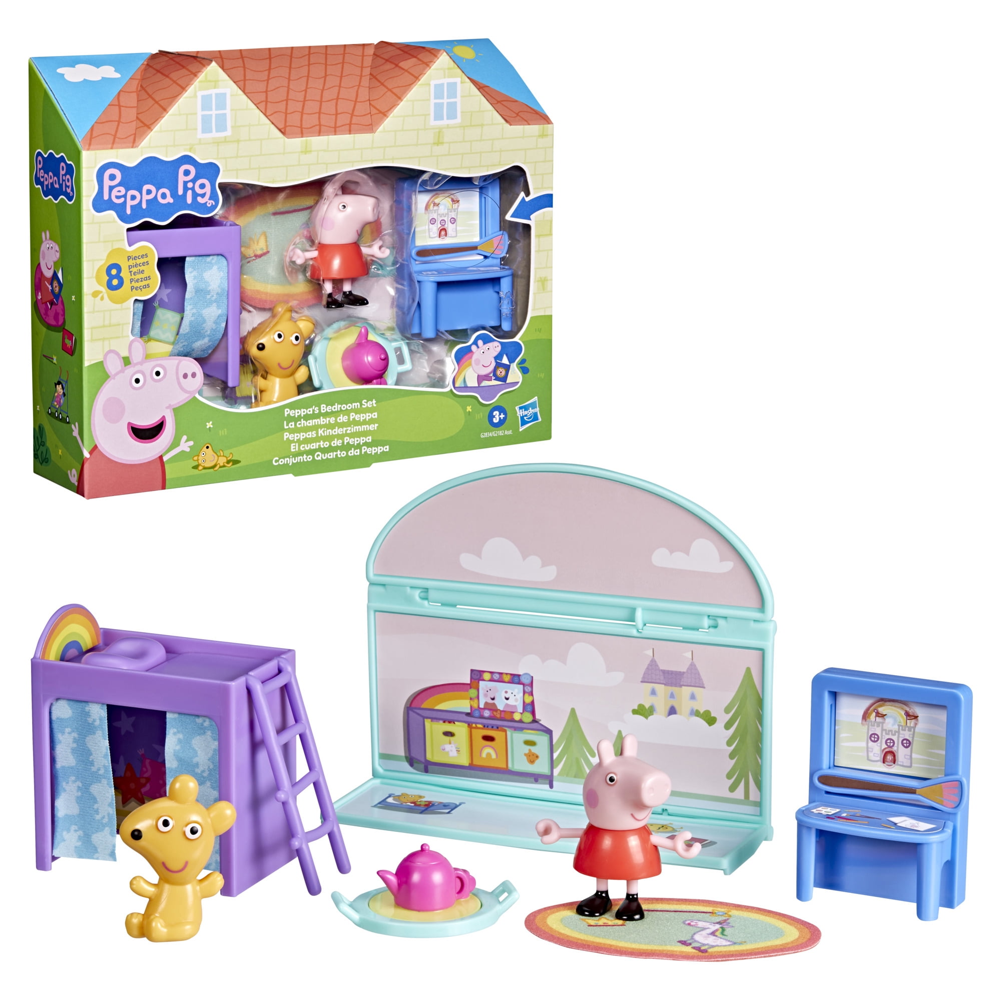Peppa Pig Toy Bedroom Set for Peppa's Big Family House - Walmart.com