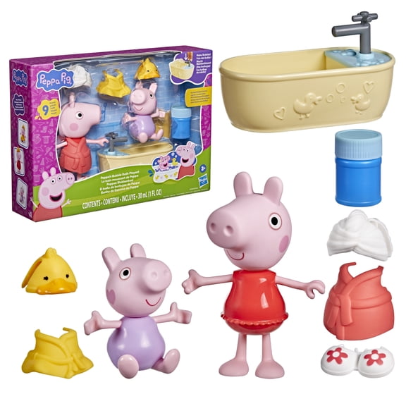 Peppa Pig Toys Peppa's Bubble Bath Playset, Includes Bubble Solution, Preschool Toys, 3+