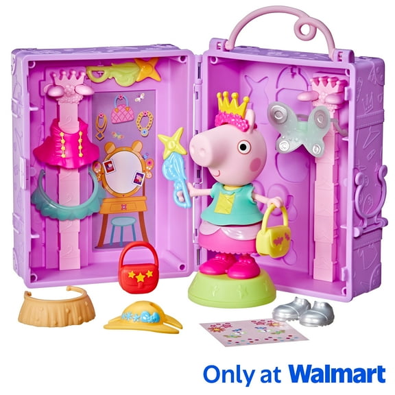 Peppa Pig Toys Peppa's Dress-Up Wardrobe Playset, 6" Figure with 14 Accessories, 3+