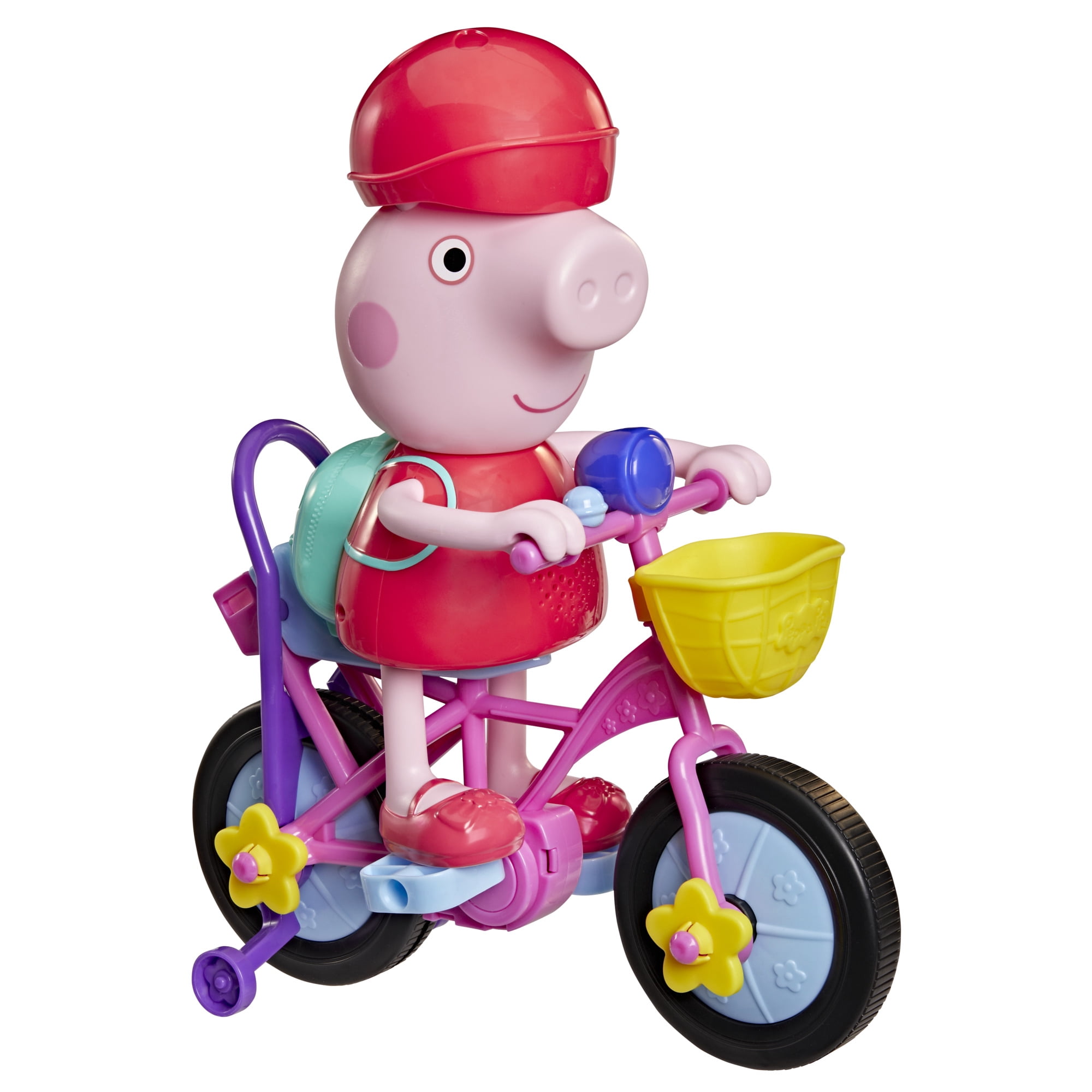 Peppa Pig Ready, Pedal, Go Peppa 8-Inch Peppa Pig Figure and Bicycle Playset, Birthday Gifts, Ages 3+