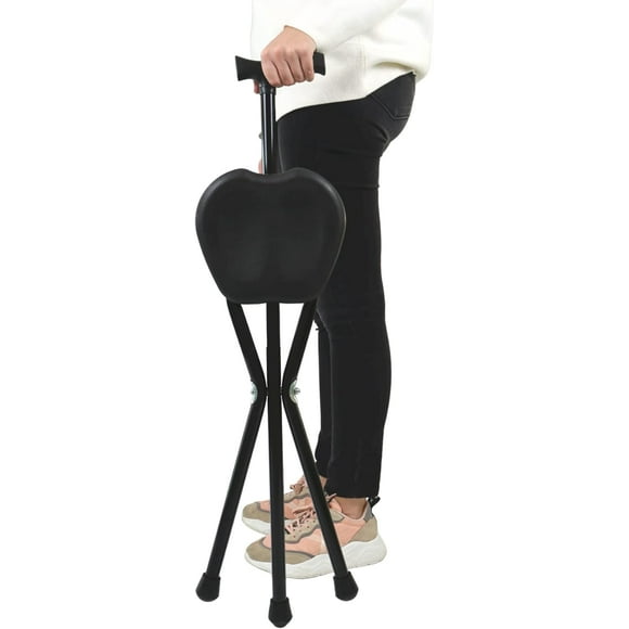 PEPE- Foldable Walking Cane with Seat, Travel Folding Cane Chair (34.2" Height, Non- adjustable)