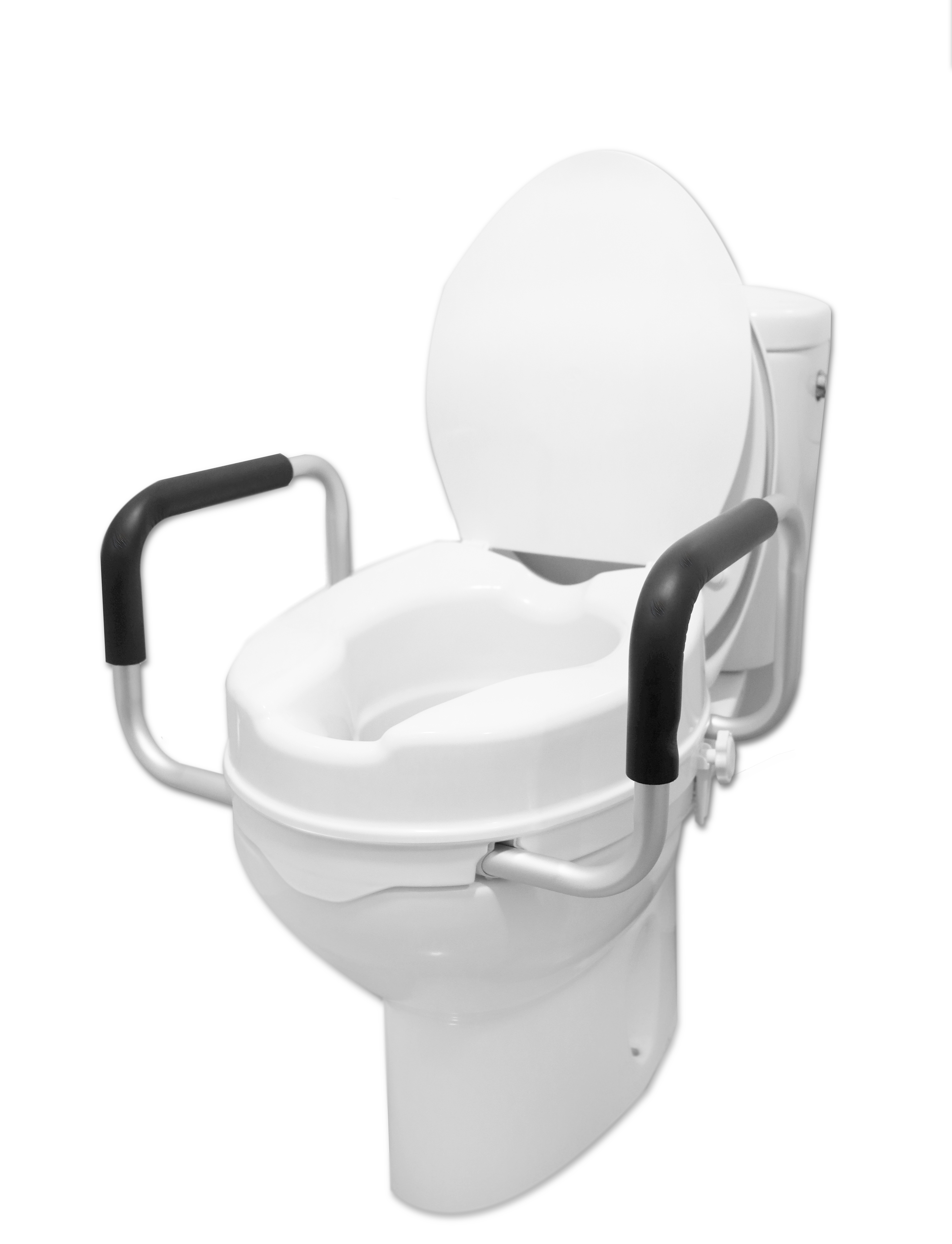 Carex Raised Toilet Seat With Handles For Standard Elongated Toilets