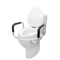 PEPE - Raised Toilet Seat with Handles Narrow (4"), Toilet Seat Risers for Seniors with Lid and Armrests