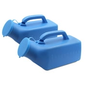 PEPE - Urine Bottles for Men Blue (x2 Units, Non Watertight), Portable Urinal for Men 32 oz/1000 ml