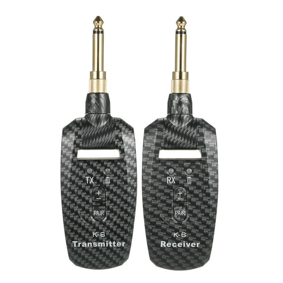 PEPISKY Portable UHF Wireless Guitar Transmitter and Receiver Set 50M Transmission Range Audio Wireless System Built-in Rechargeable Lithium Battery for Bass Electric Guitar Violin