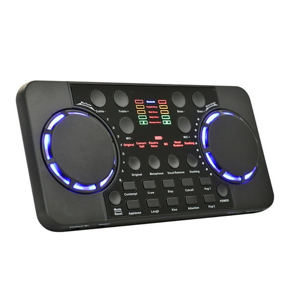 PEPISKY V300 Live Sound Card Multifunctional Rechargeable BT Sound Card for Singing/Live Broadcasting/ Recording Voice and Music Compatible with Computer and Smart Phone