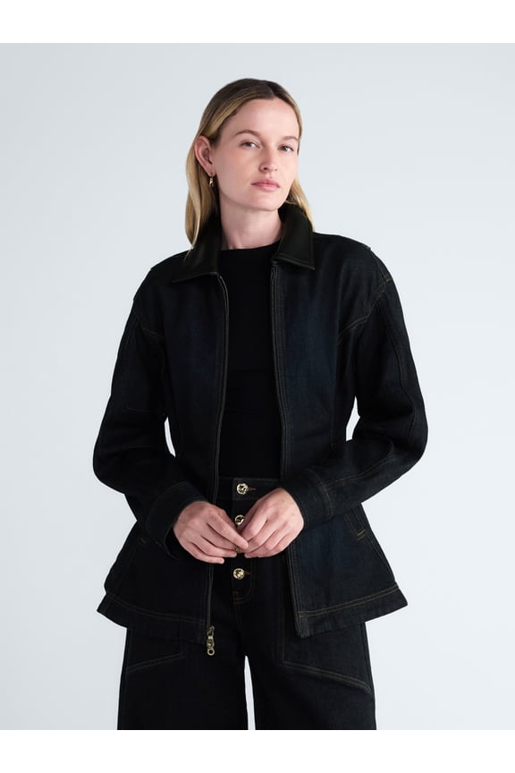 Women's and Women's Plus Peplum Denim Jacket, Sizes XS-4X