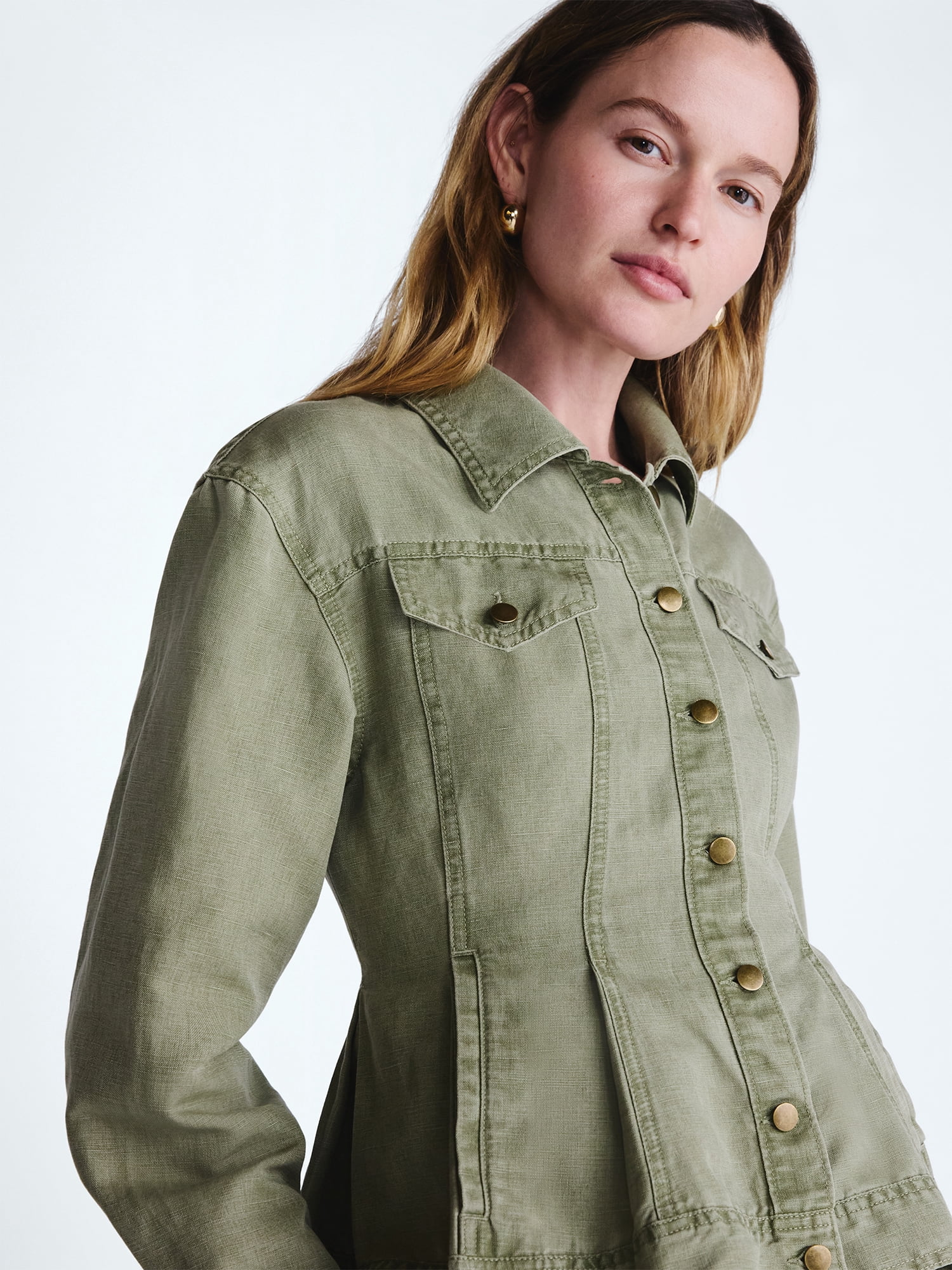 Scoop Women's Peplum Trucker Jacket, Sizes XS-XXL