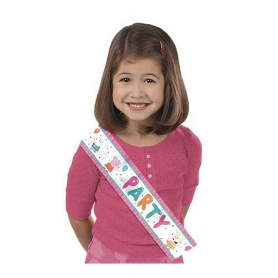 PEPPA PIG 'Confetti Party' FABRIC SASH (1)~ Birthday Party Supplies