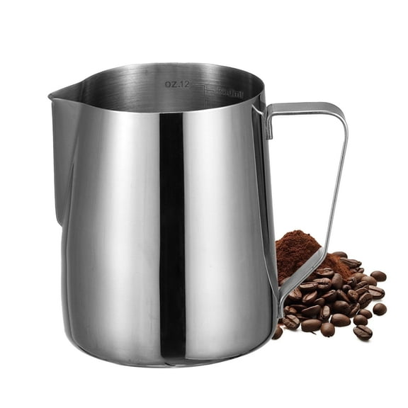 YARRAMATE Milk Frothing Pitcher, 12oz/350ml Stainless Steel Latte Art Pitcher for Coffee Latte & Hot Chocolate