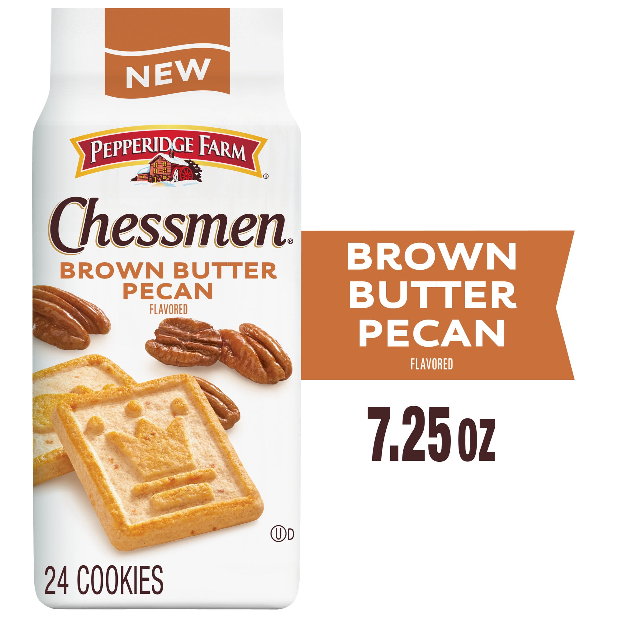 Pepperidge Farm Chessmen Brown Butter Pecan Flavored Cookies, 7.25