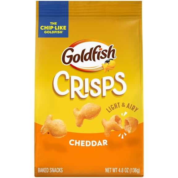 Goldfish Crisps Cheddar Baked Chip Crackers, 4.8 Oz Bag